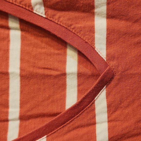Ralph Lauren Sport Women's Orange Striped Deep V-Neck Top Size XL - Picture 4 of 4